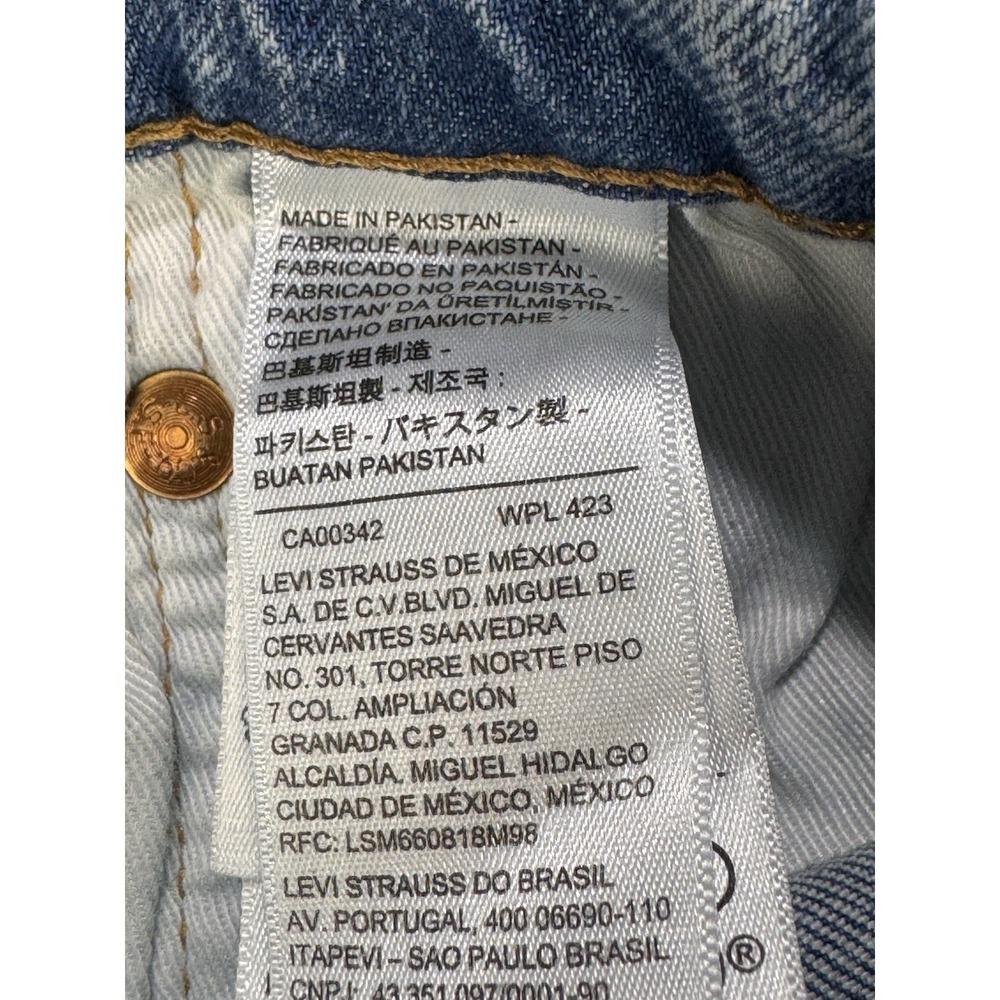 Levis Premium 502 Jeans Men 30x32 Blue Distressed Denim Taper Leg Red Tab - Picture 9 of 11